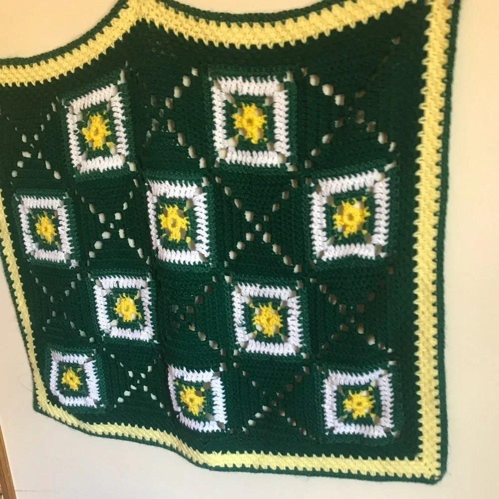 Rare Vintage 1970’s Handmade Crochet Blanket